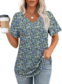 Hollow-out Airy Casual V-Neck Short Sleeve