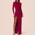 Women's Round-neck High-slit Sheath Dress