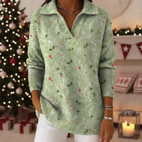 Gradient Flowing Light Buttonless Sequin-filled Dreamy Pattern Polo Shirt