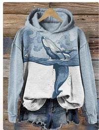 White Hooded Cardigan Coat Sweatshirt Loose Draping Effect Lazy