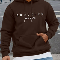 Letter-print Casual Hooded Sweatshirt