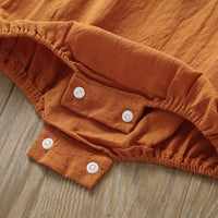 Solid color ruffled triangle one-piece romper