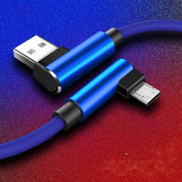 Double elbow cloth knitted fast charging data cable