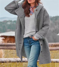 Long Single-breasted Multi-color Multi-size Casual Hooded Coat