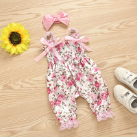 Trousers Printed Romper With Bow Headband