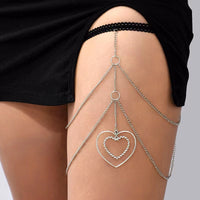Love Thigh Chain Elastic Multi-layer Heart-shaped Leg For Women