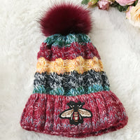 Four - color knitted hat and velvet hat