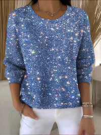 Round Neck Long Sleeve T-shirt Women's Top