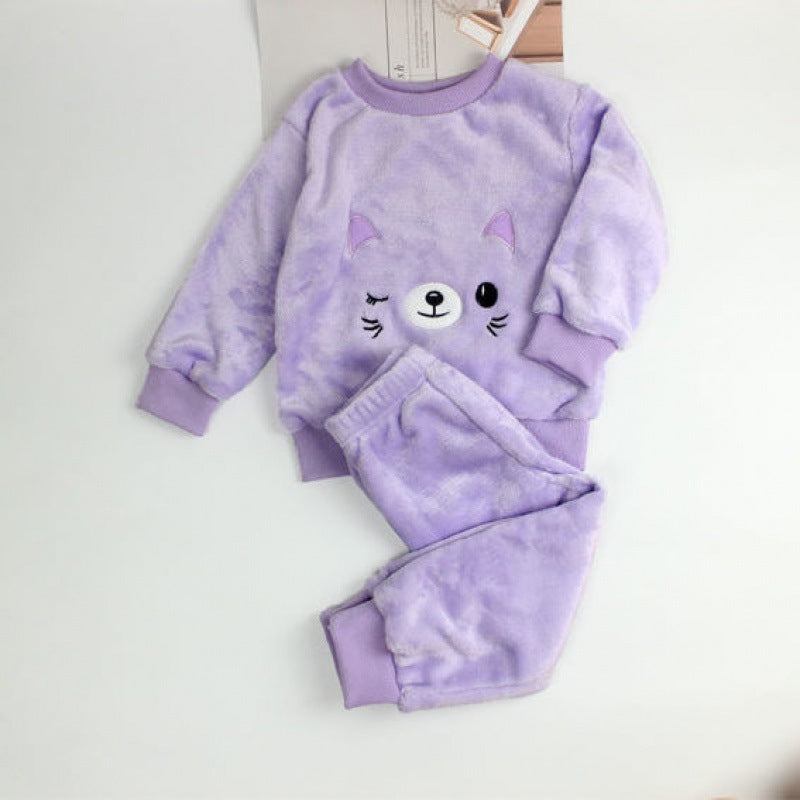 Children's Plush Thick Coral Fleece Home Clothes