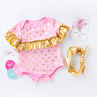 European and American children's wear new golden dot creeper