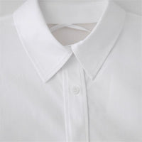 Preppy Style Fashion Sweet Short Back Lace-up Shirt
