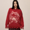 Butterfly Jacquard Mink-like Wool Christmas New Year Sweater