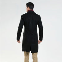Autumn And Winter Men's Woolen Coat Slim And Long