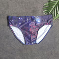 Pixel Mosaic Square Print Swim Briefs Lights