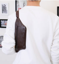 Ultra-thin PU Men's Belly Phone Waist Bag