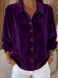 Womens Multi-Color Velvet Cardigan With Long Sleeves For Casual Wear