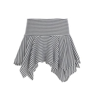 Fashion Hot Girl Street Style Short Striped Asymmetric Skirt Summer