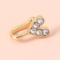 Gold rhinestone nose ring, mini crown rhinestone nose ring, piercing crown nose clip