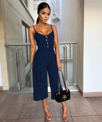 Elegant Commuter Backless Jumpsuit With Straps