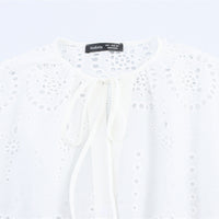 Women's Embroidered Lantern Sleeve Waist-controlled Top