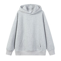Loose-fit Drop-shoulder Design Solid-color Everyday Casual Hoodie