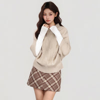 Women's High-neck Short-sleeve Sweater