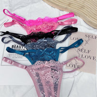 Hollow Lace Adjustable Buckle Low Waist Soft Comfortable Underwear Women