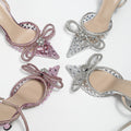 Mach New Summer Transparent Pink Stiletto Bow Women's Shoes