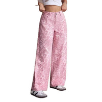 Female Loose Fit Straight Loose Wide Leg Jeans