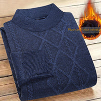 Autumn And Winter Men's Fleece-lined Sweater