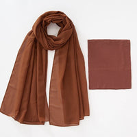 Modal Breathable Elastic Bucket Hat With Pearl Chiffon Scarf Headcloth