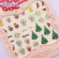 3D Christmas nail decals