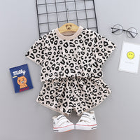 Children's Leopard Print Two-piece Set