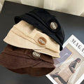 Japanese-style Retro Brown Corduroy Fishermans Hat With A Folded Brim
