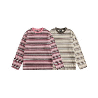 Striped Long-sleeved T-shirt Trendy Men's Women's Pullover Top