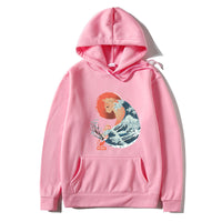 Male And Female Personality Funny Cat Printing Drawstring Hoodie