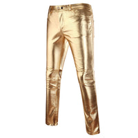 Bronzing Performance Costume Casual Pants Men's Leather