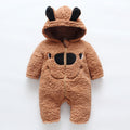 Thickened jumpsuit baby hooded romper