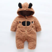 Thickened jumpsuit baby hooded romper