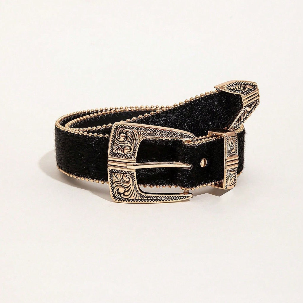 Retro Pattern PU Belt Western Style Women's Belt