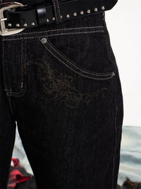 American Retro Cleanfit Wide Leg Jeans Straight Casual Mopping Trousers