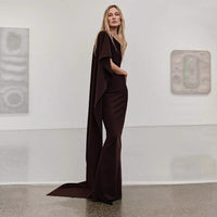 Womens Stylish Figure-hugging Asymmetrical Sleeveless Dress