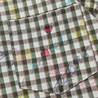 Loose Short Sleeve Plaid Shirt Men