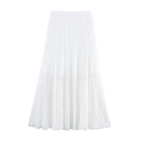 Refined Handmade Lace Jacquard Mesh Skirt Long Dress