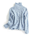 High Neck Thickened Hollow Crochet Loose Knitted Pullover Sweater