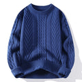 European And American Multicolor Cable-knit Sweater