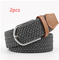 Women's Canvas Belt Student Pants Casual Stretch Braided Needle Buckle
