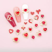 Glass New Year Nail Ornament Red Bow Accessories
