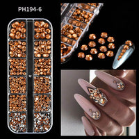 Plaid Nail Beauty Flat Bottom Rhinestone