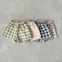 Boy's Summer Cotton Plaid Shorts